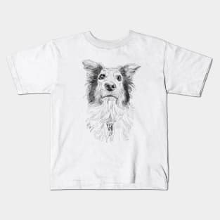 Australian Shepard pencil drawing Kids T-Shirt